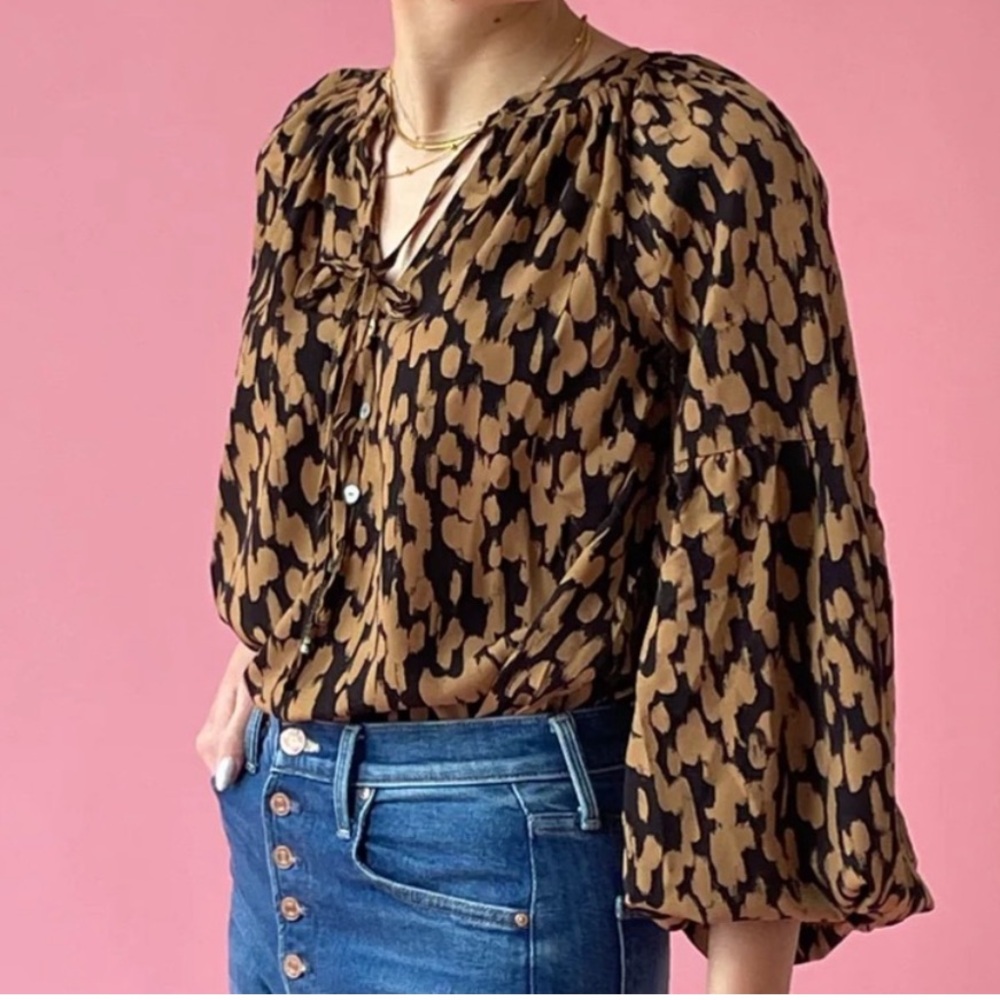 Blu Pepper Black and Brown Patterned Top